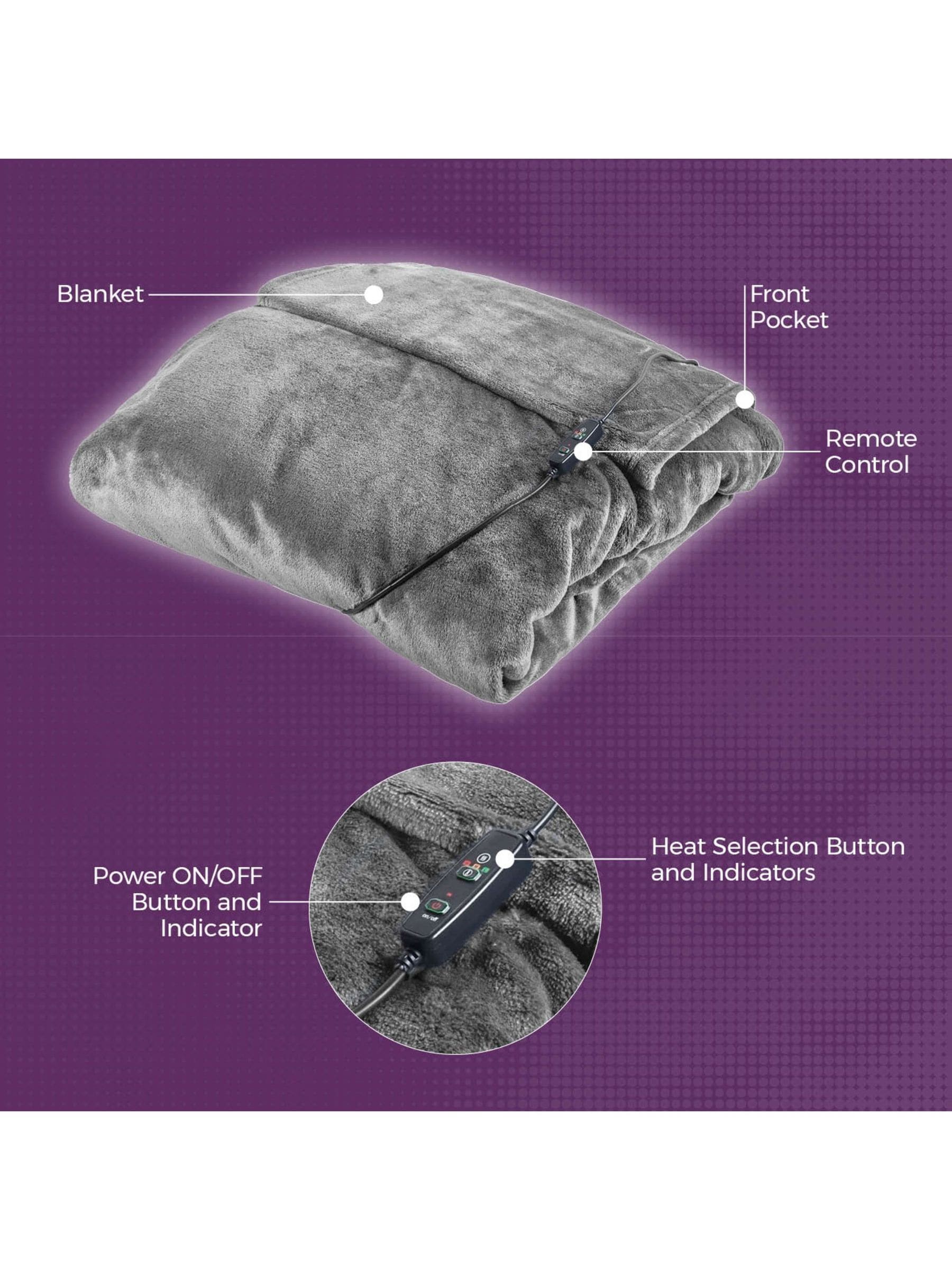 Carmen grey heated wearable blanket - British product