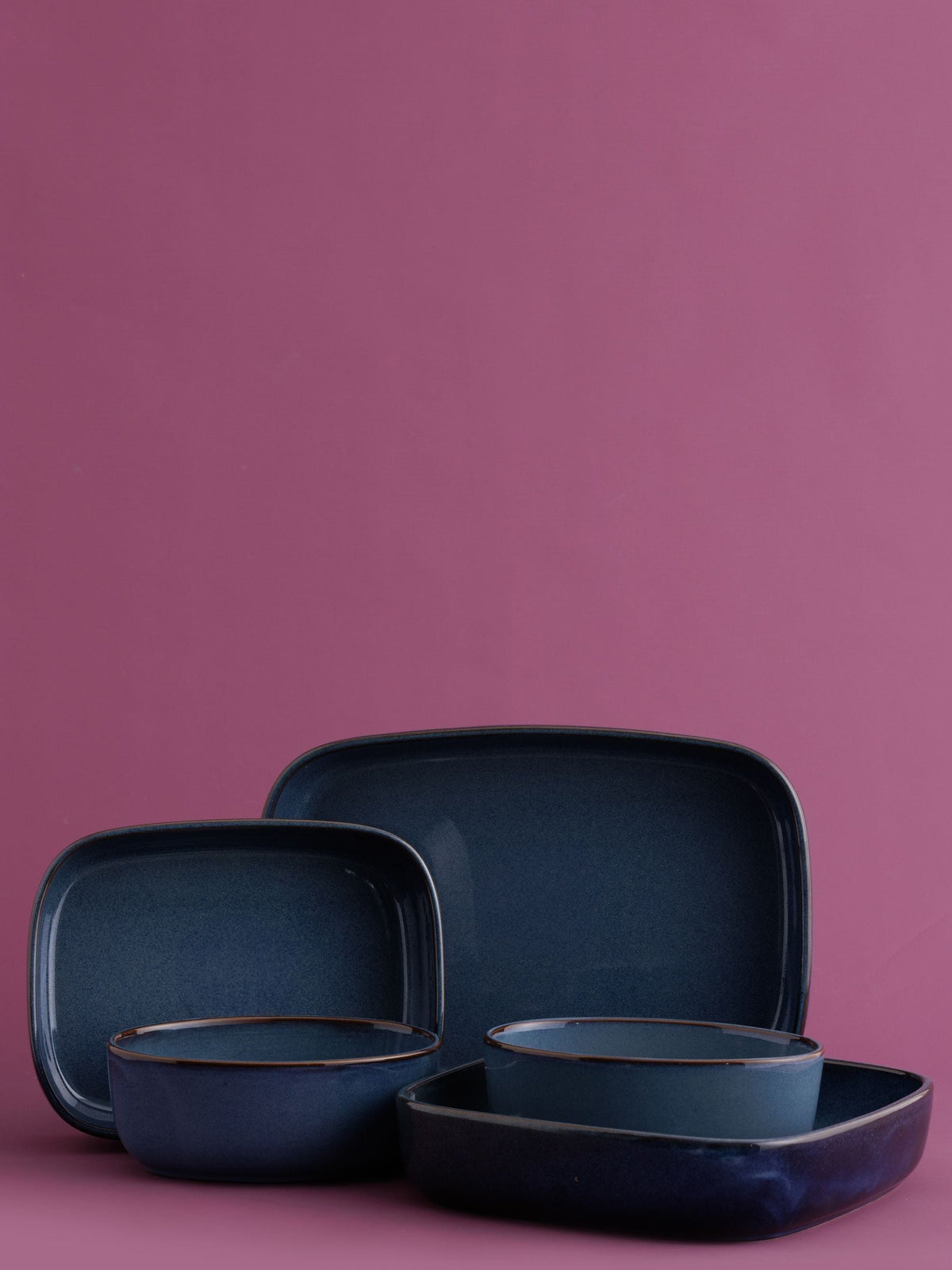 Mason Cash Set of 5 Blue Reactive Serving Dishes