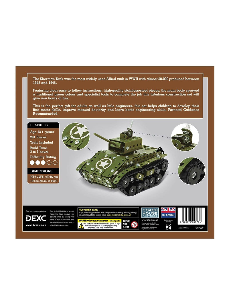 Coach House Partners Sherman Tank metal construction set, imported from the UK