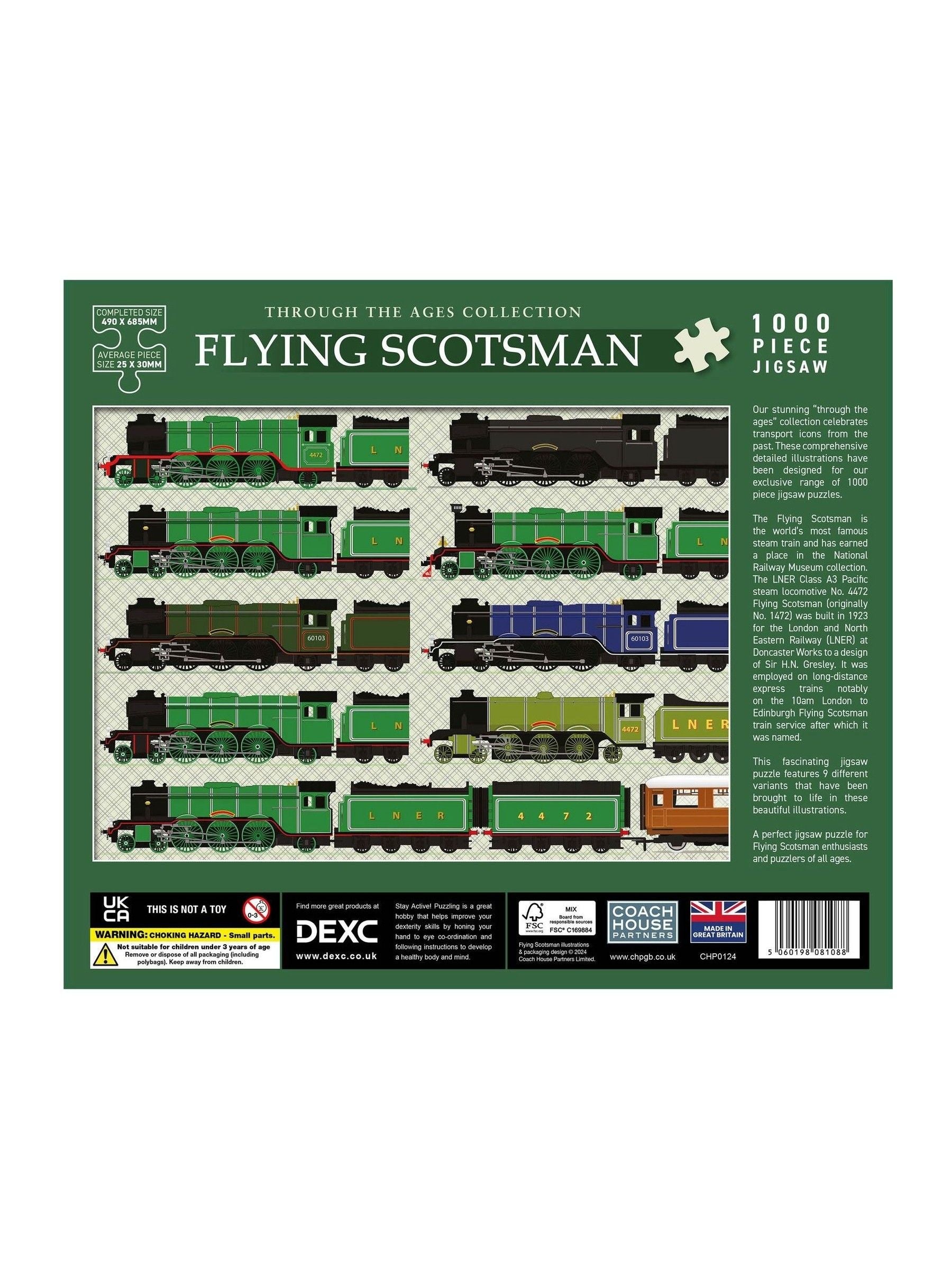 Coach House Partners Flying Scotsman 1000 piece jigsaw puzzle, imported from the UK