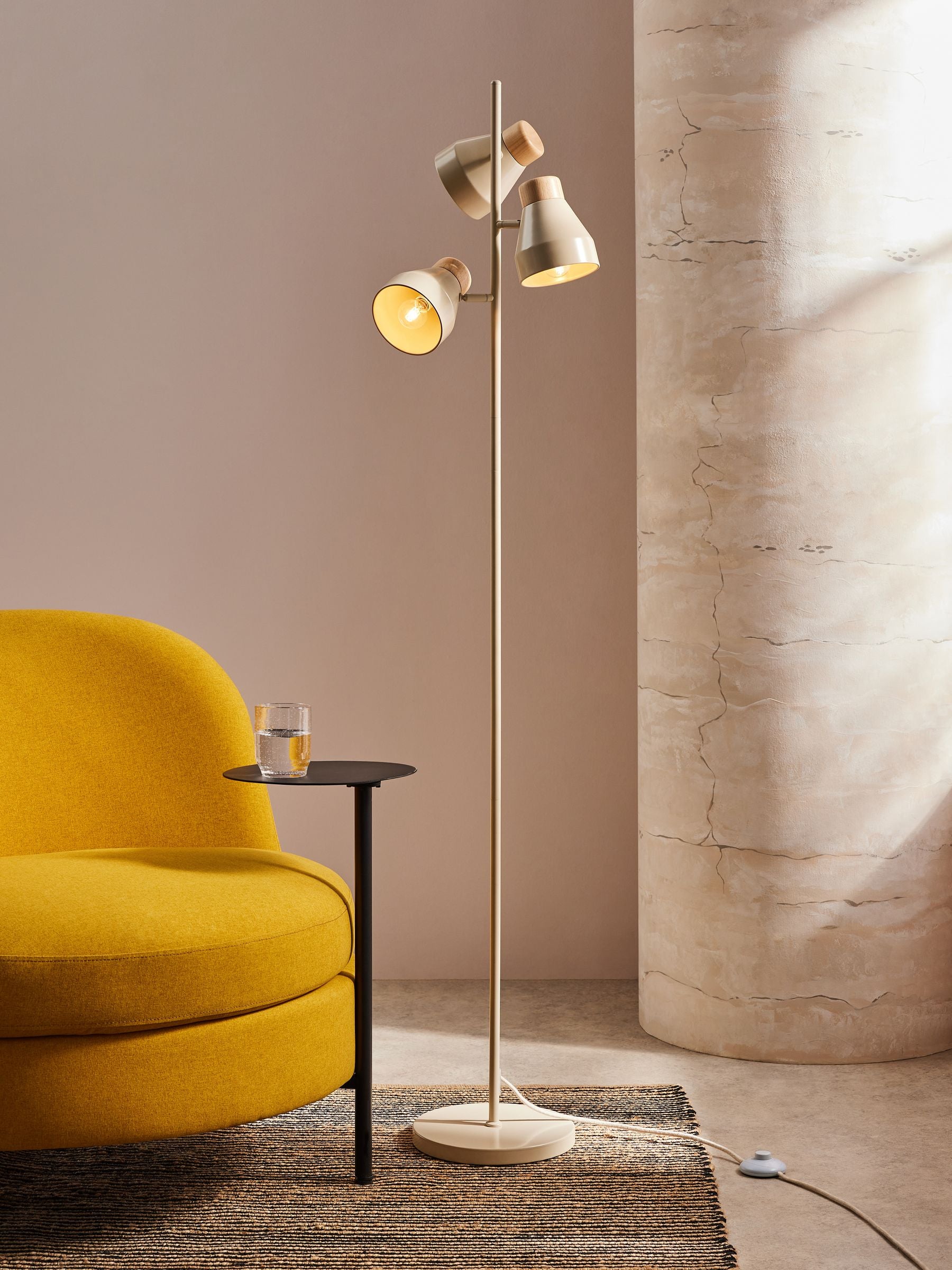 MADE.COM Cream Albert floor lamp 162cm - British product