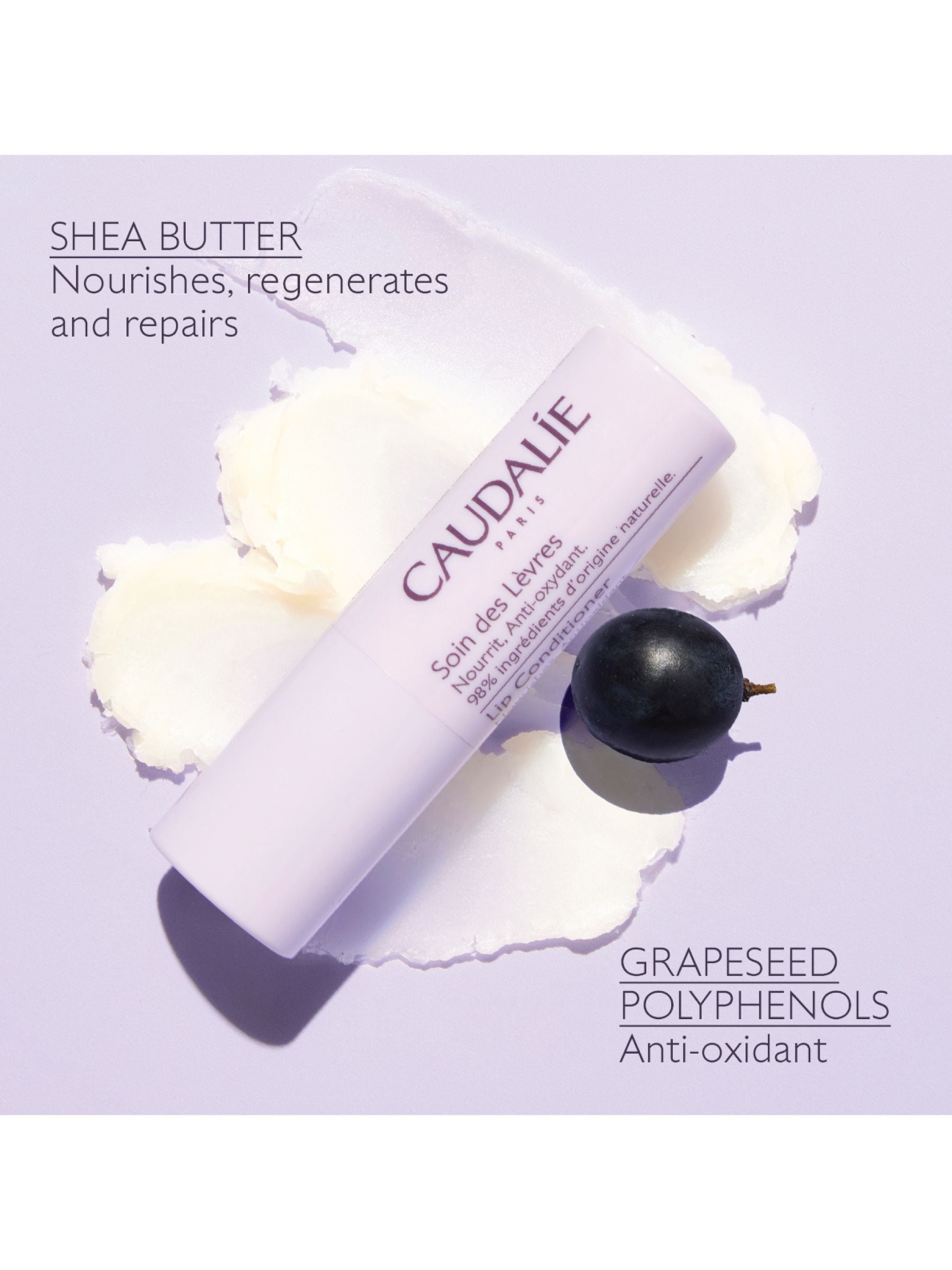 Caudalie moisturizing lip conditioner 5ml, imported from the UK