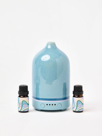Oliver Bonas Blue Unwind Elektrischer Aroma Diffuser Duftset