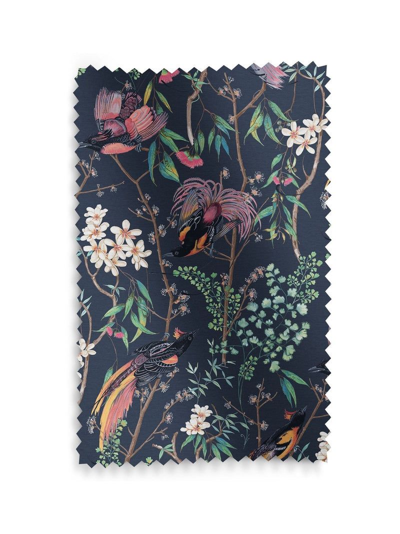 Graham & Brown Night Blue Clavering Birds made to measure curtains, imported from the UK