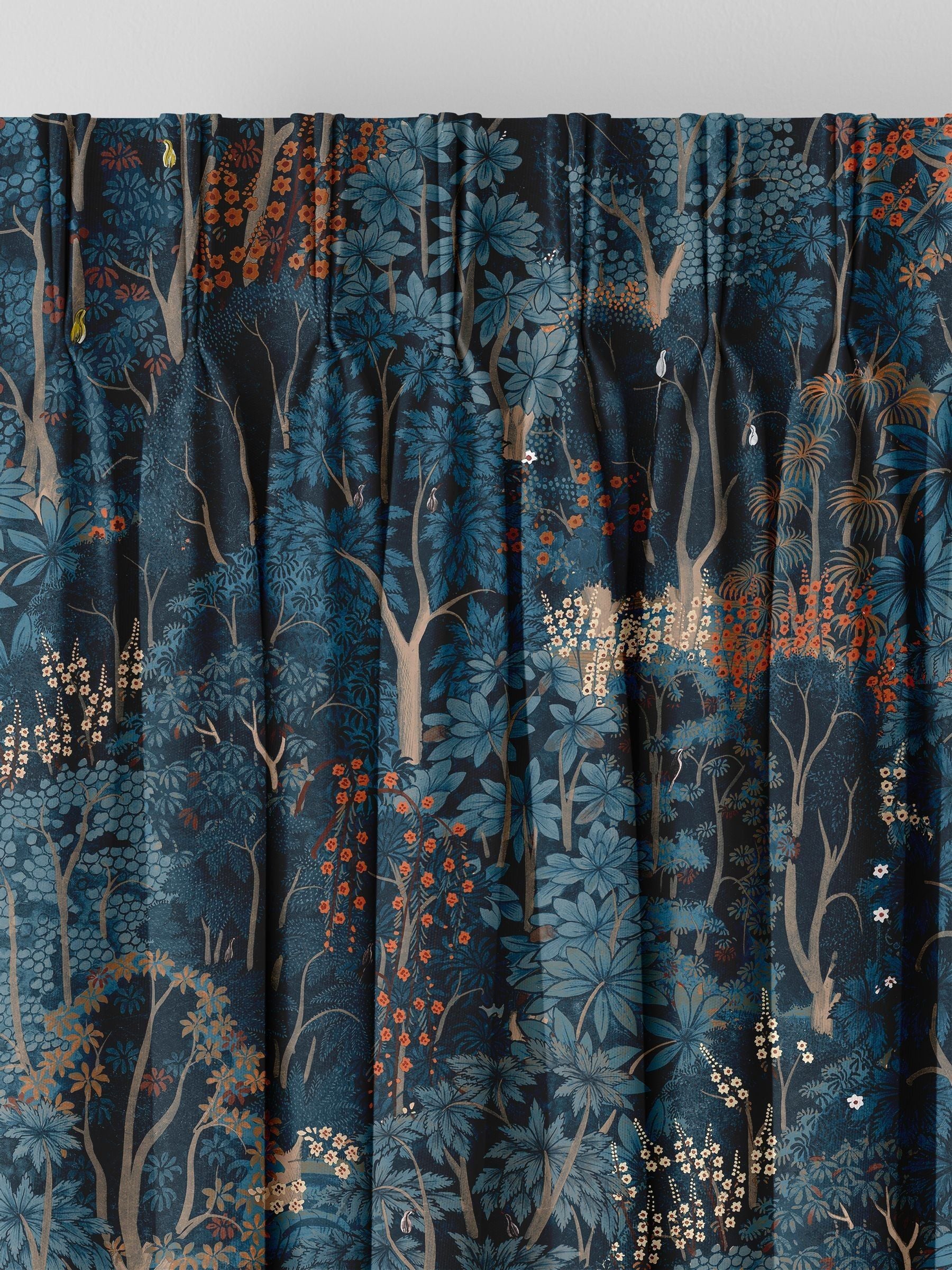 Graham & Brown Navy Blue New Eden curtains, UK version