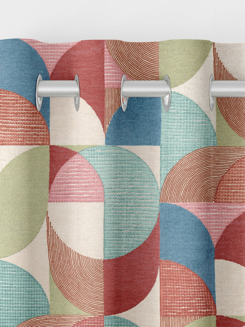 Graham & Brown Red Carnival Stitch Craze curtains (British brand)