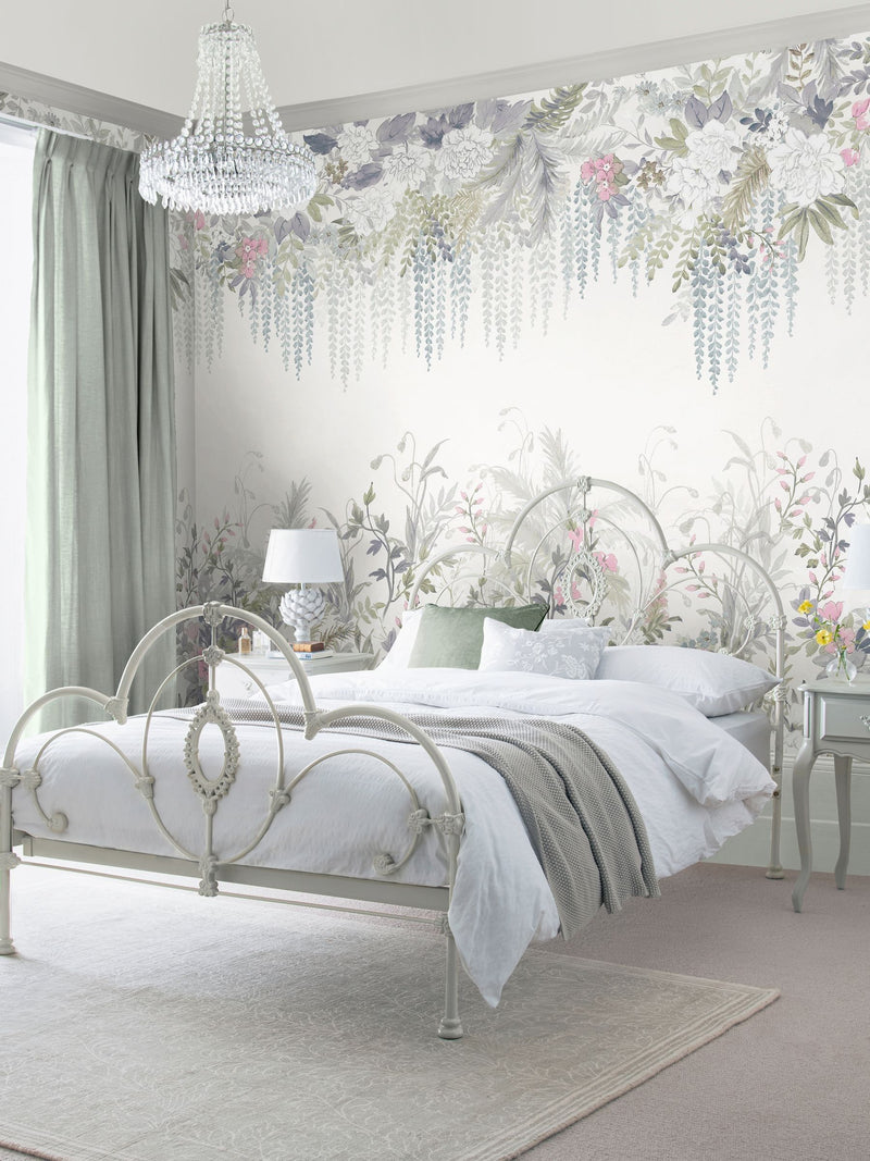 Laura Ashley Linlithgow pale lavender wallpaper mural (British brand)