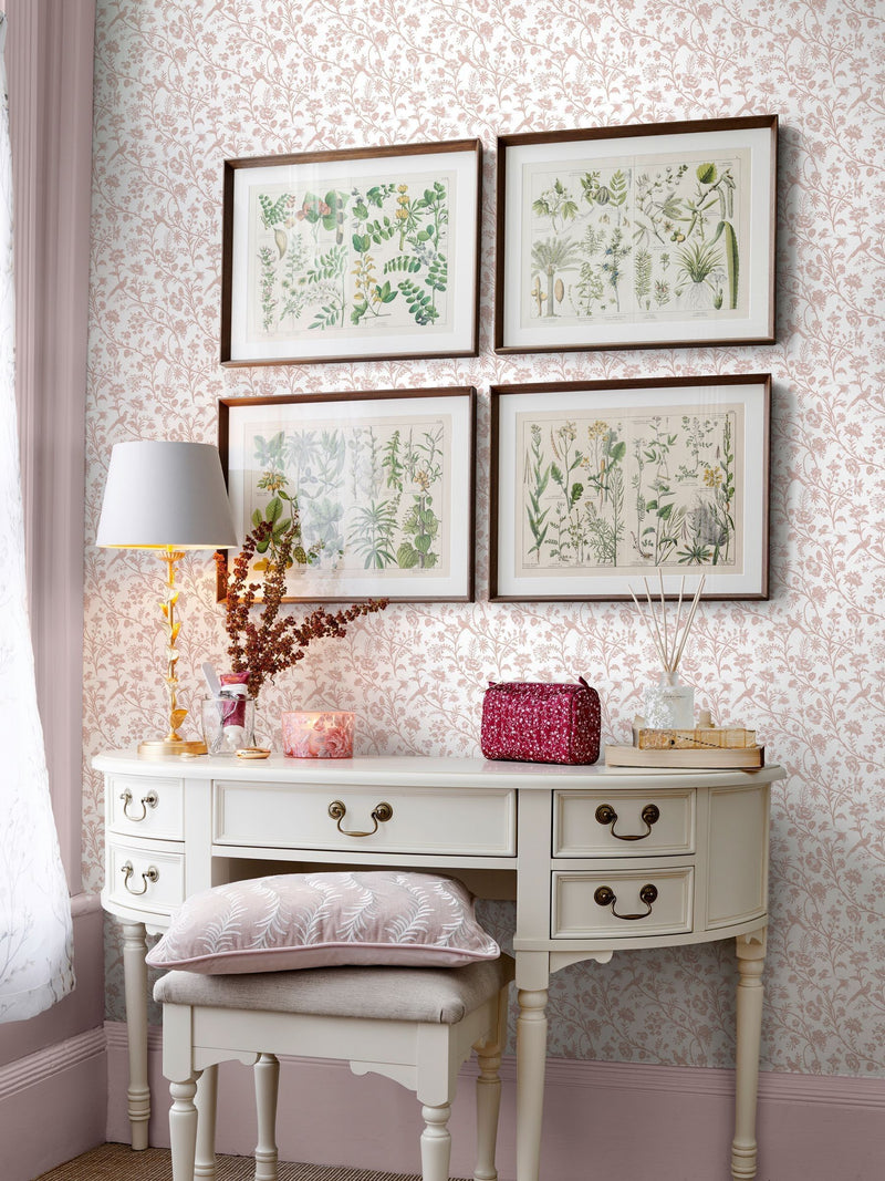 Laura Ashley Pink Shepherd's Purse wallpaper 10m, imported from the UK