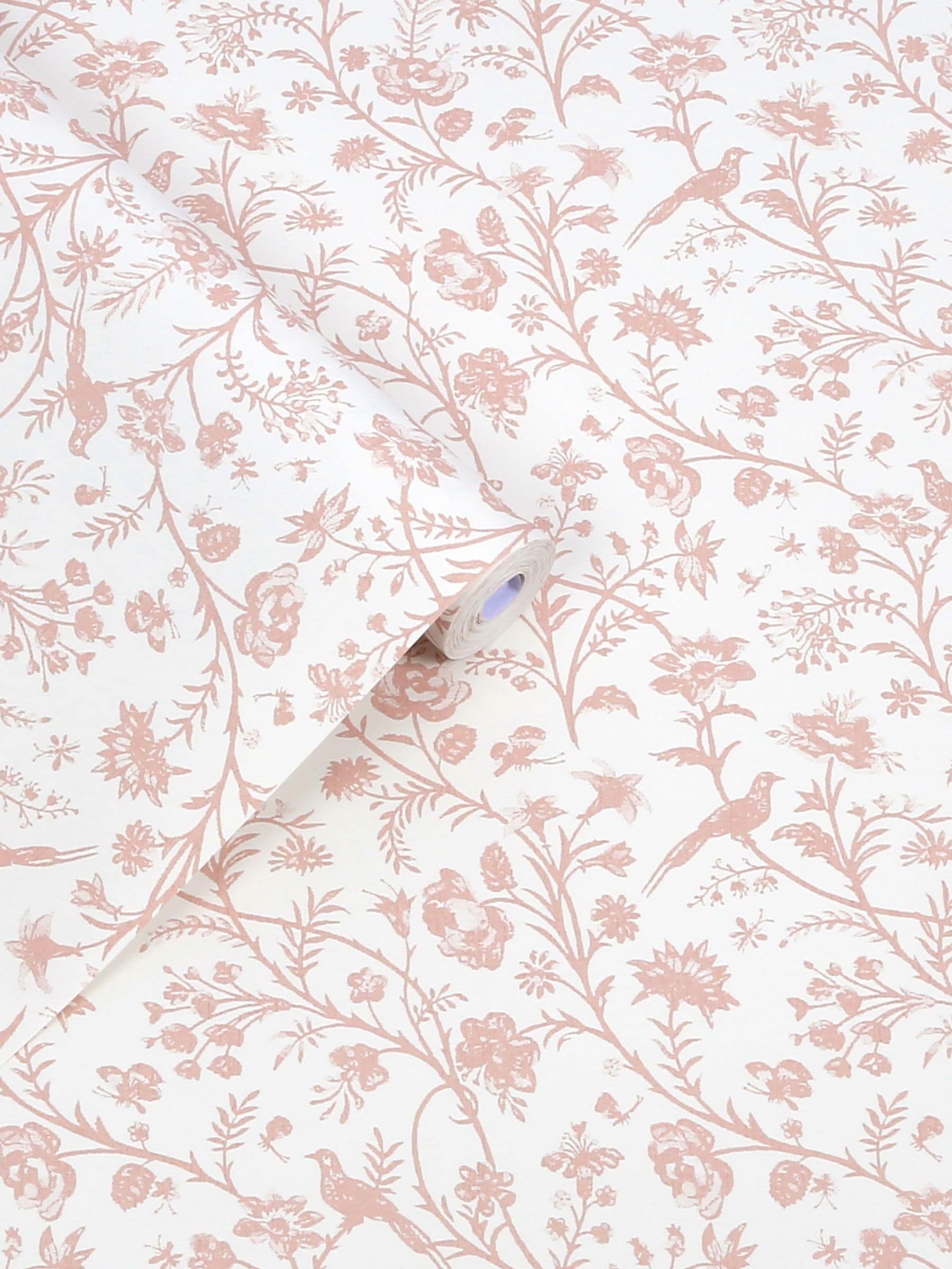 Laura Ashley Pink Shepherd's Purse wallpaper 10m, imported from the UK