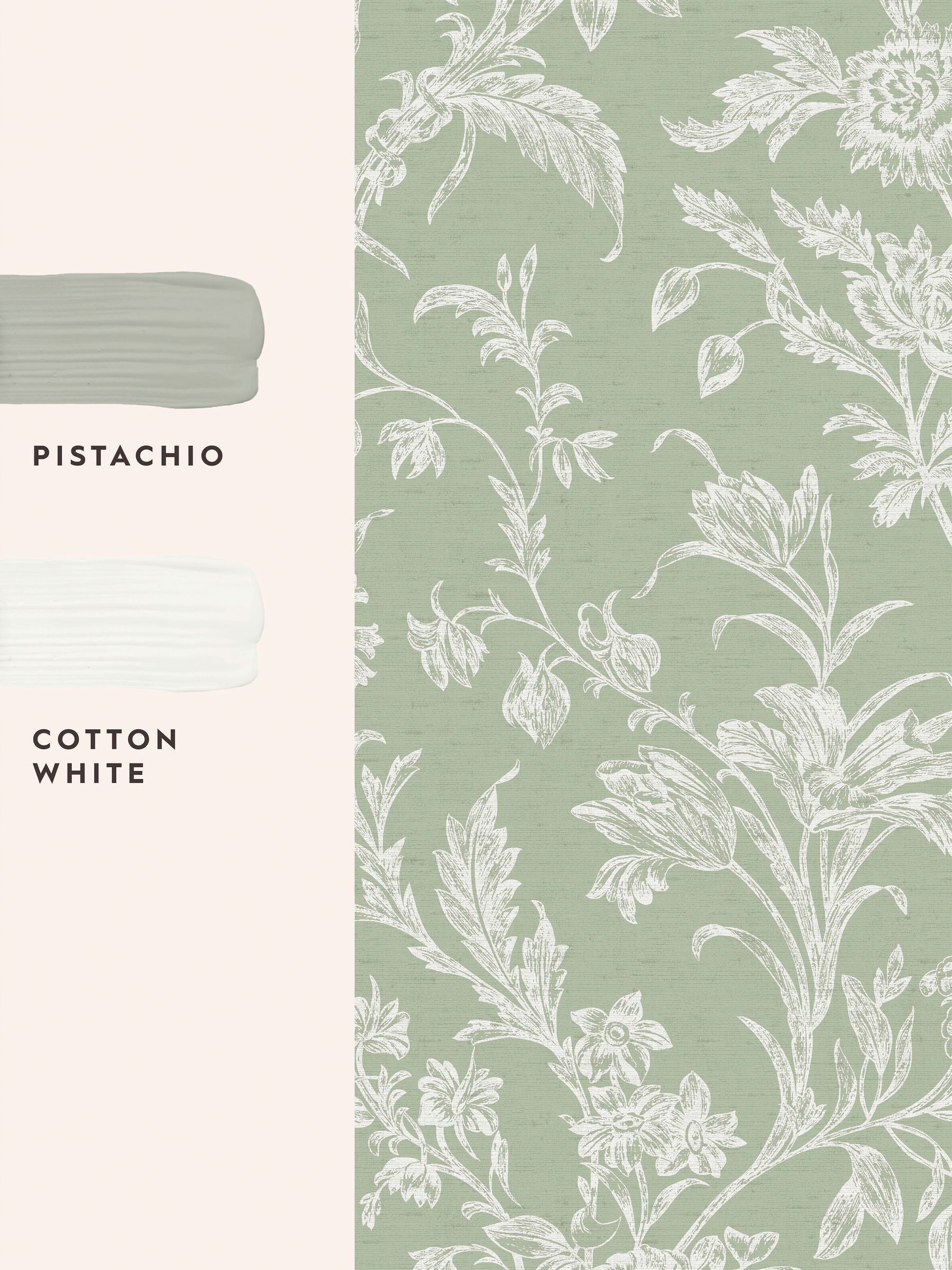 Laura Ashley Green Lloyd floral wallpaper 10m - British product