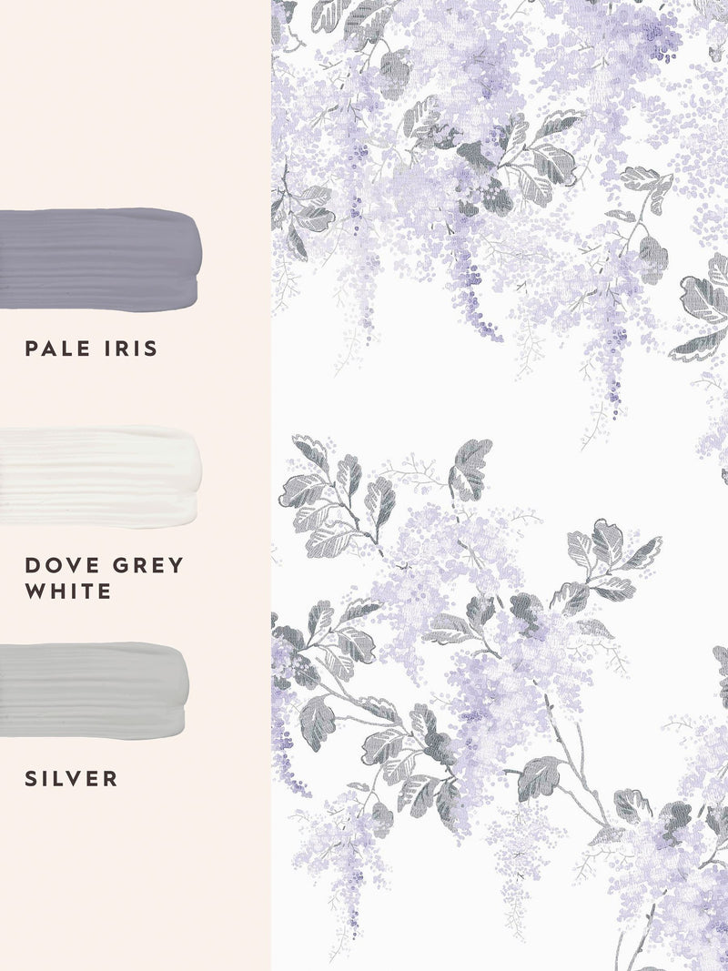 Laura Ashley Mirabelle Pale Amethyst 3M mural, UK version