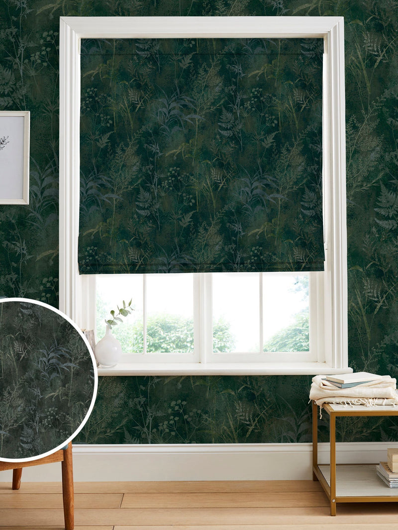 Graham & Brown roman blind emerald green botanical (British brand)