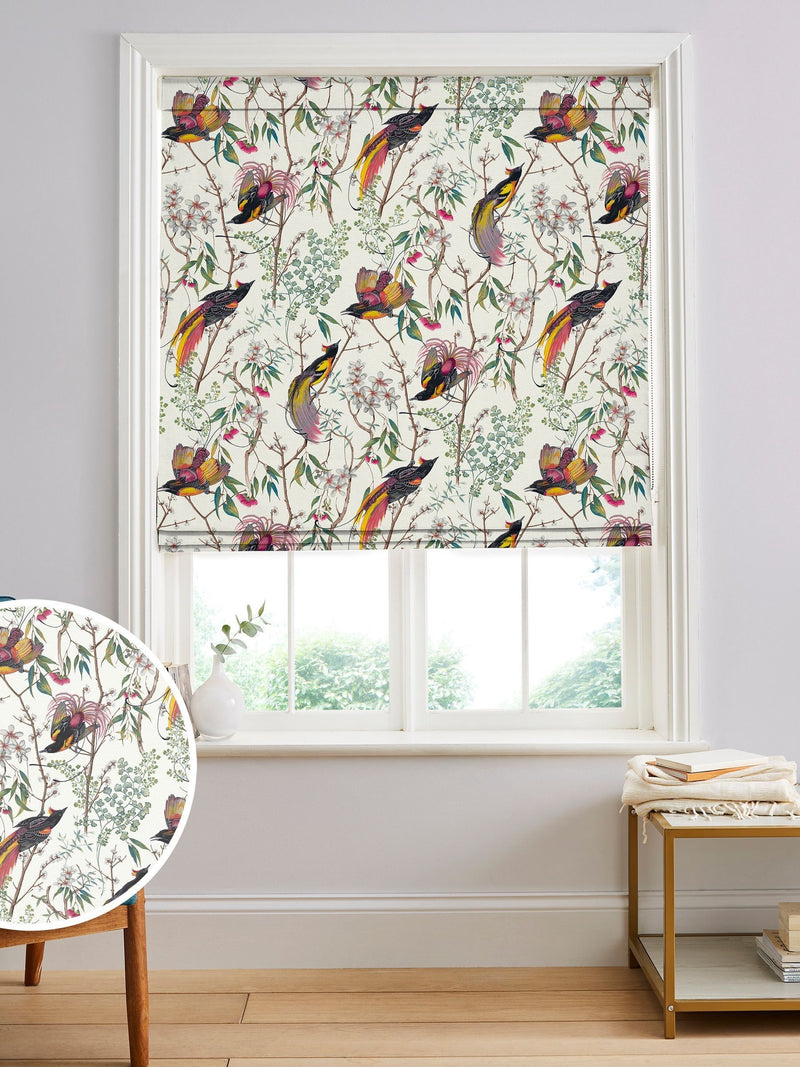 Graham & Brown Clavering Birds roman blind, imported from the UK