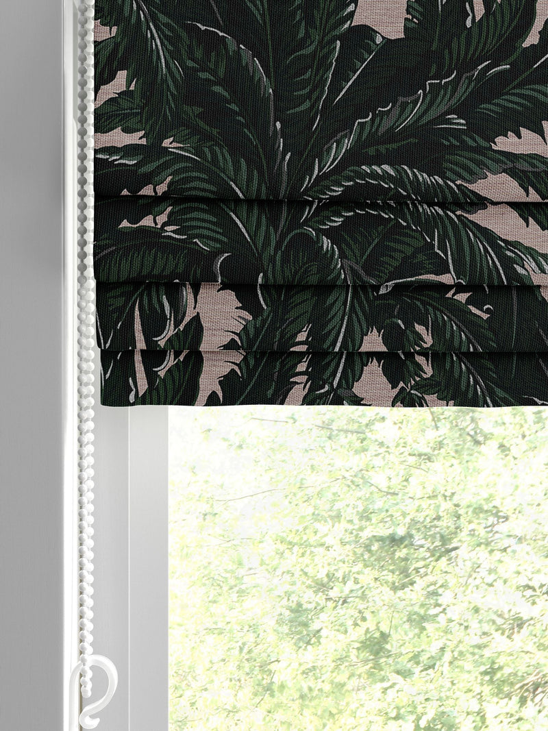 Graham & Brown blush pink Daintree palm roman blind (British brand)