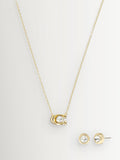 COACH gold tone signature necklace and earrings set - British product