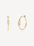 COACH Gold Tone Signature Hoop Earrings - British product
