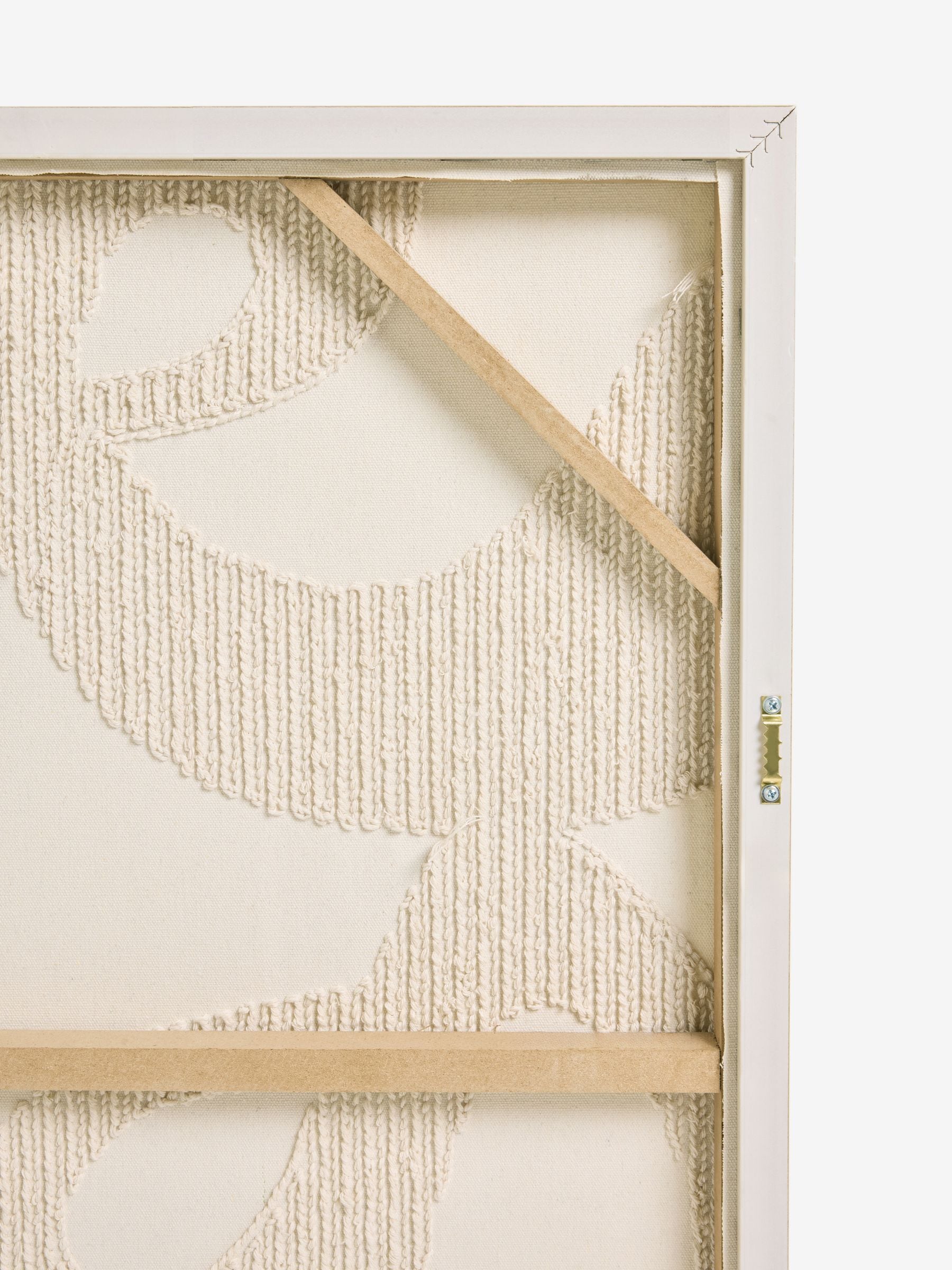 Natural Fabric Boucle Abstract Framed Wall Art 78x4x58cm, imported from the UK