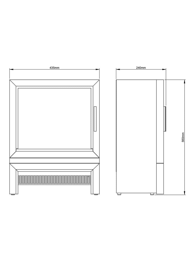 Be Modern Black Qube freestanding electric stove, UK version