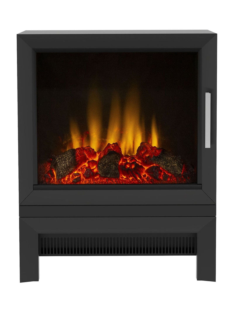 Be Modern Black Qube freestanding electric stove, UK version