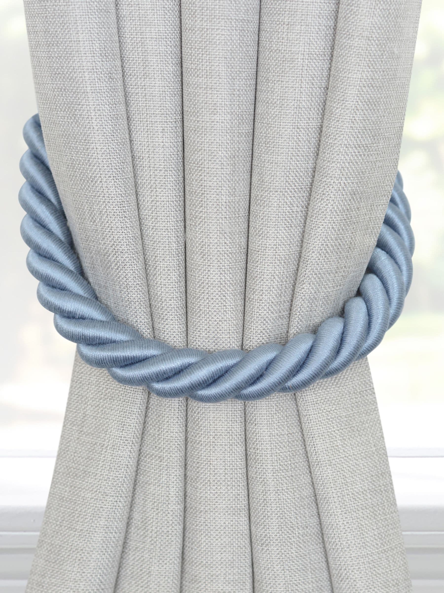 Laura Ashley blue rope curtain tiebacks pair - British product