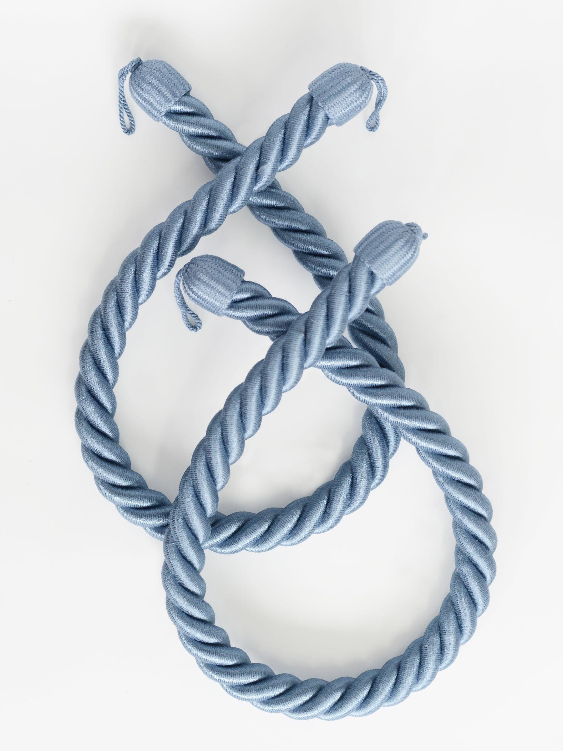Laura Ashley blue rope curtain tiebacks pair - British product