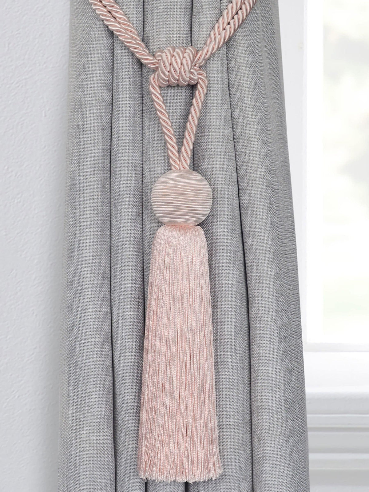 Laura Ashley pink Theodora curtain tiebacks, imported from the UK