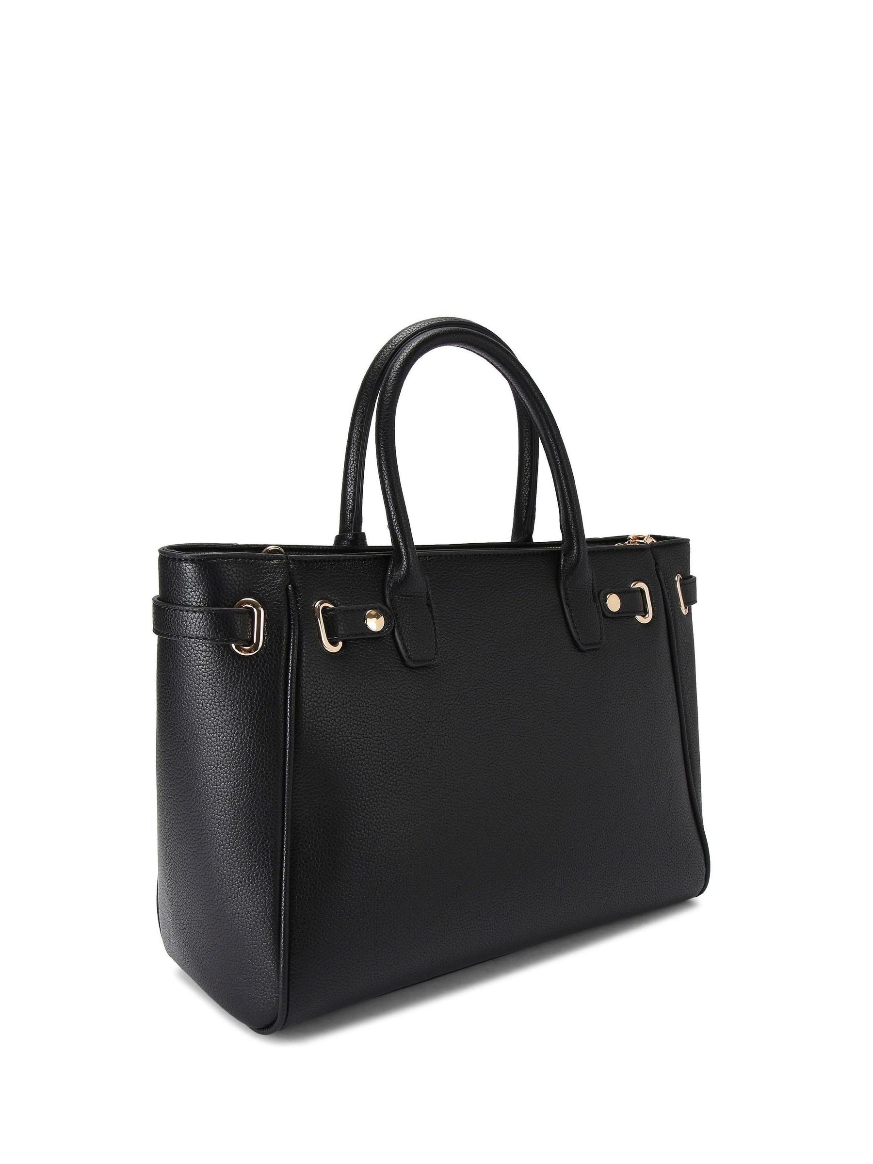 Carvela Black Chrome Belted Tote Bag