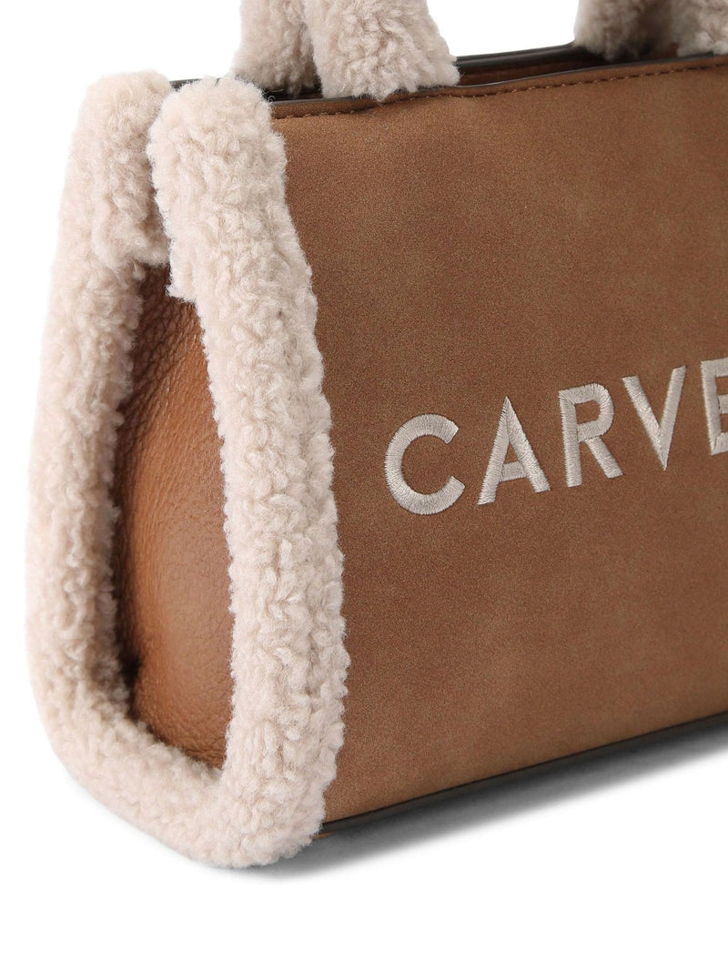 Carvela faux fur micro tote bag tan - British product