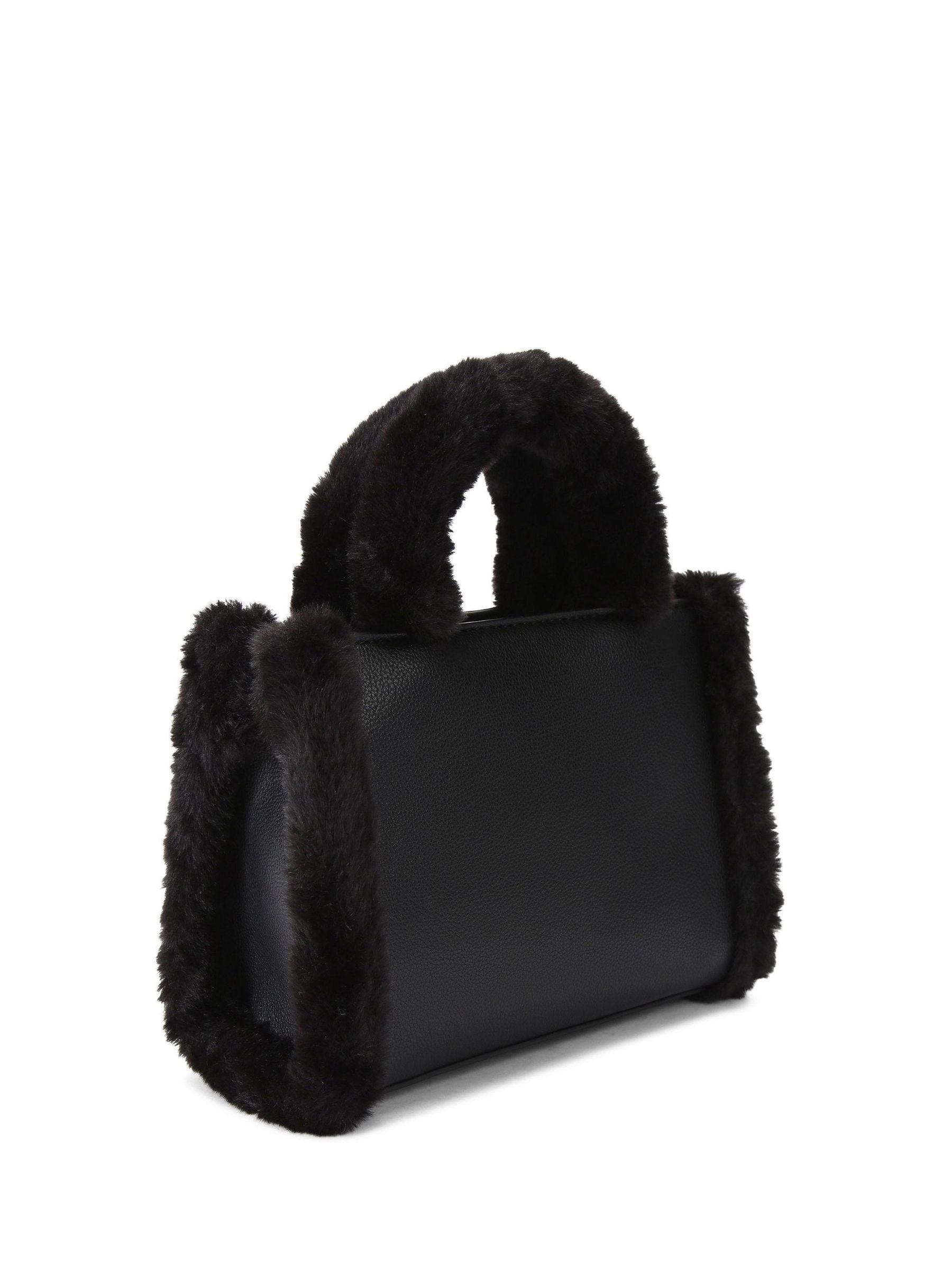 Carvela Black Frame Micro Fur Bag