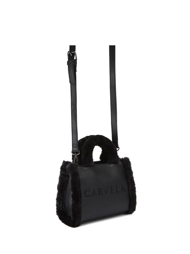 Carvela Black Frame Micro Fur Bag