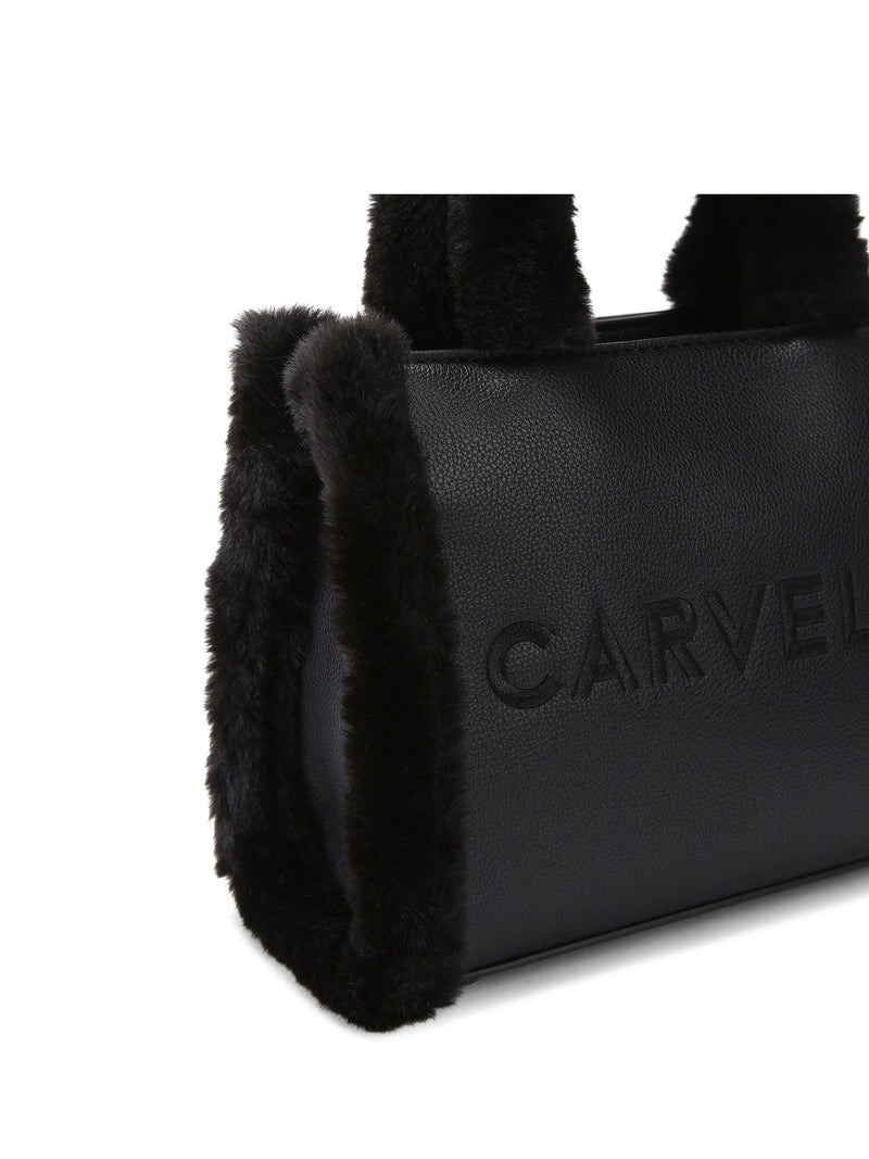 Carvela Black Frame Micro Fur Bag
