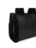Carvela Black Frame Micro Fur Bag