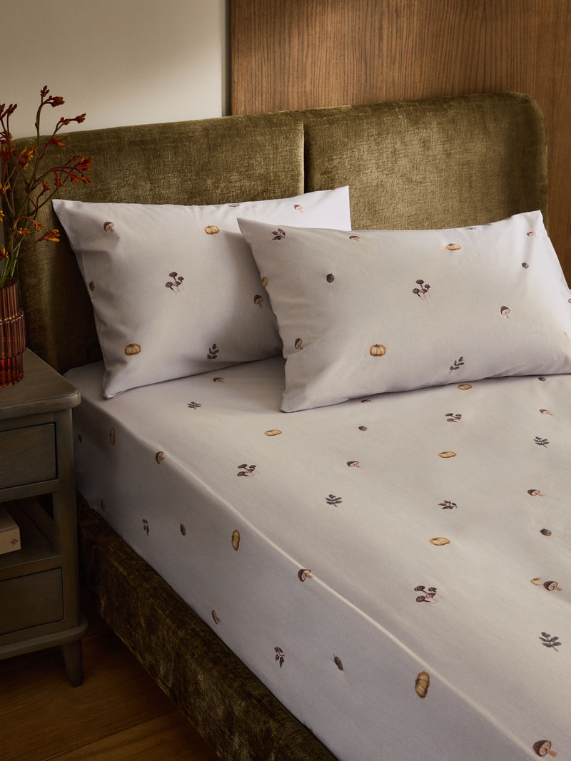 Natural Pumpkin fitted sheet and pillowcase set for Single bed, imported from the UK