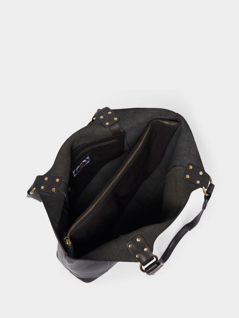 Osprey London Monterrey black leather tote bag (British brand)