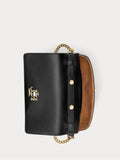 Lauren Ralph Lauren black turn-lock leather cross-body bag, UK version
