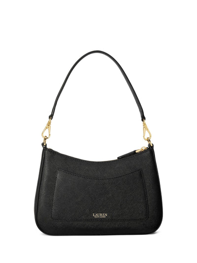 Next Lauren Ralph Lauren Black Danni Crosshatch Leather Medium Shoulder Bag- Buy online at McGrocer