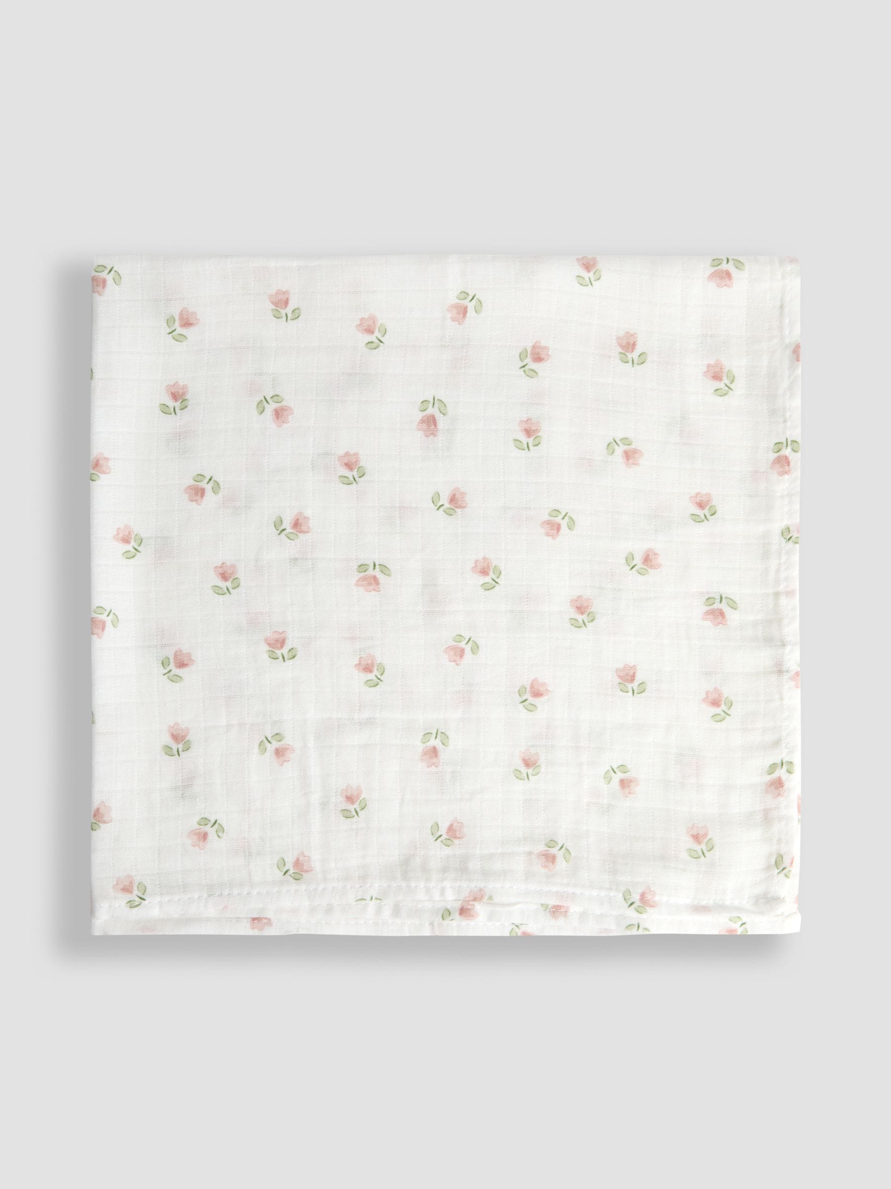 JoJo Maman Bébé gingham floral muslin cloths 3-pack - British product
