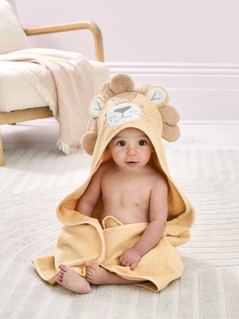 JoJo Maman Bébé lion hooded towel 75x75cm, imported from the UK