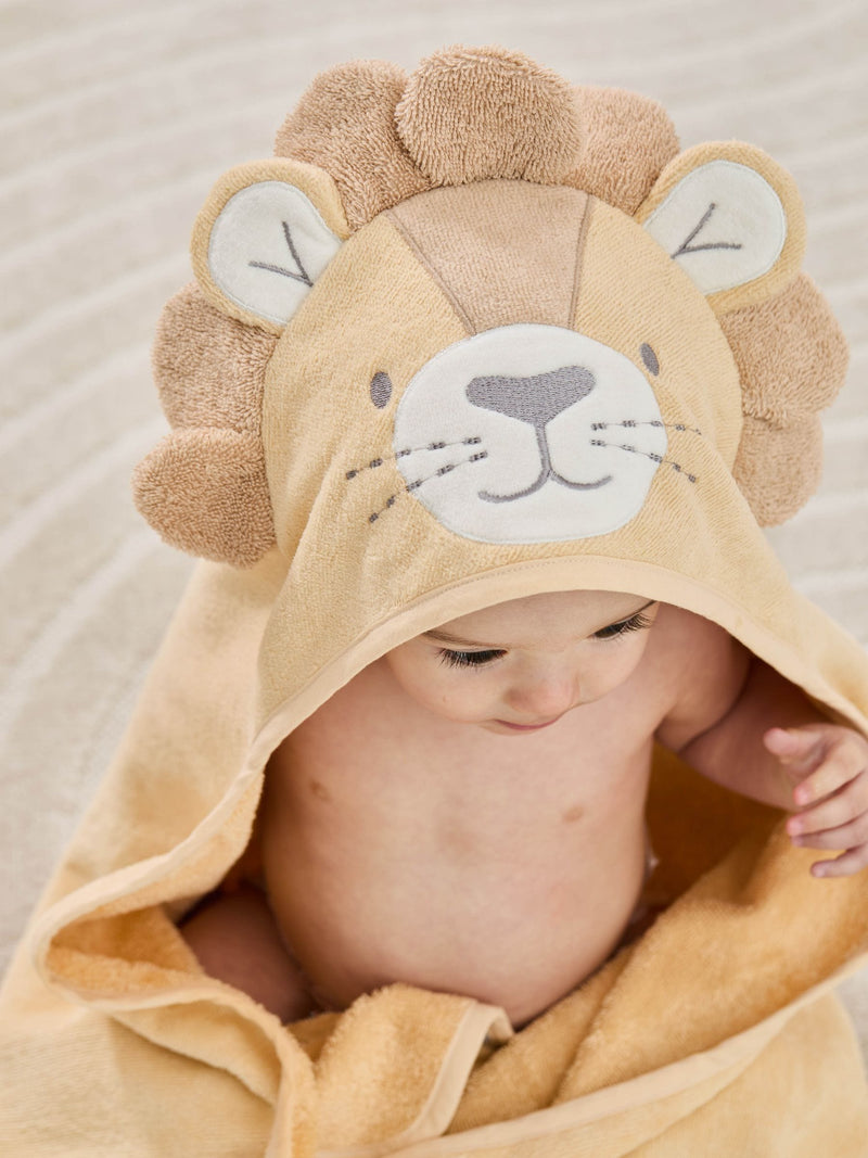 JoJo Maman Bébé lion hooded towel 75x75cm, imported from the UK