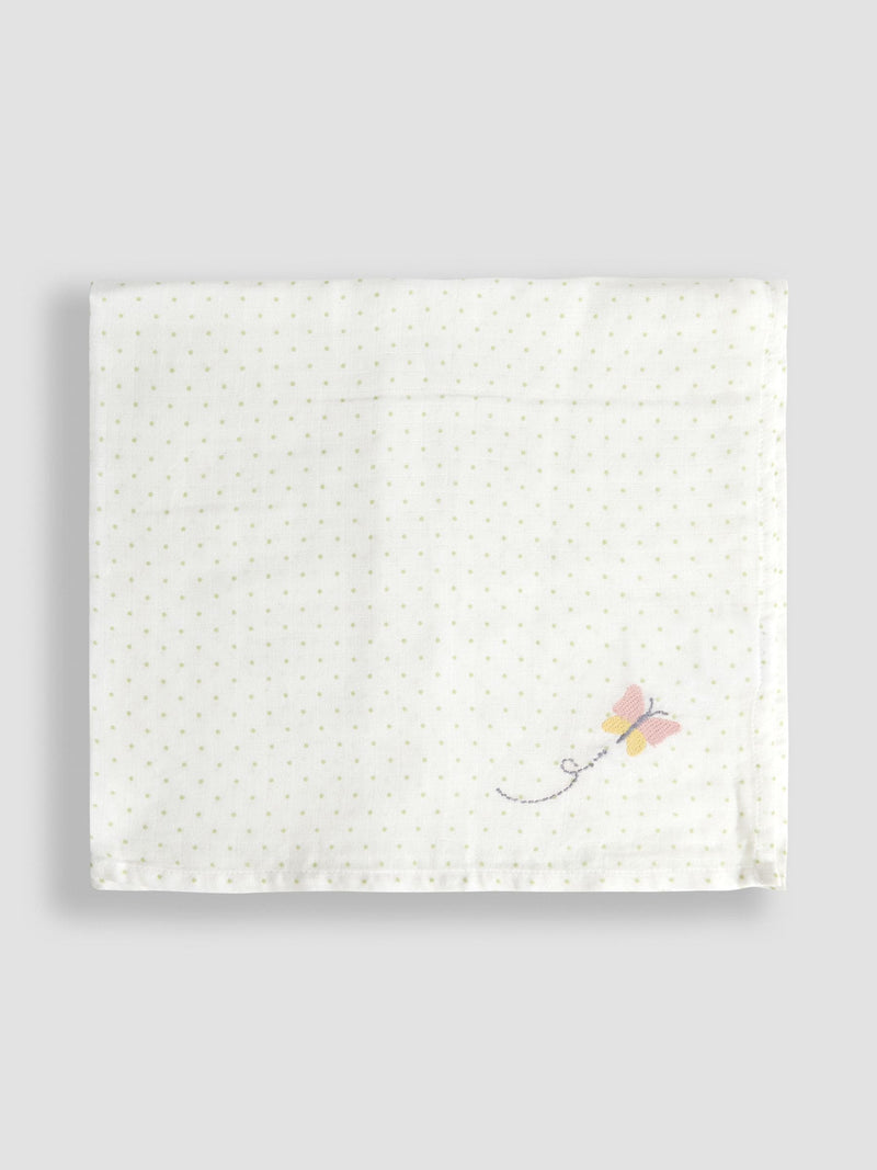 JoJo Maman Bébé vintage floral embroidered muslin cloths 5-pack - British product