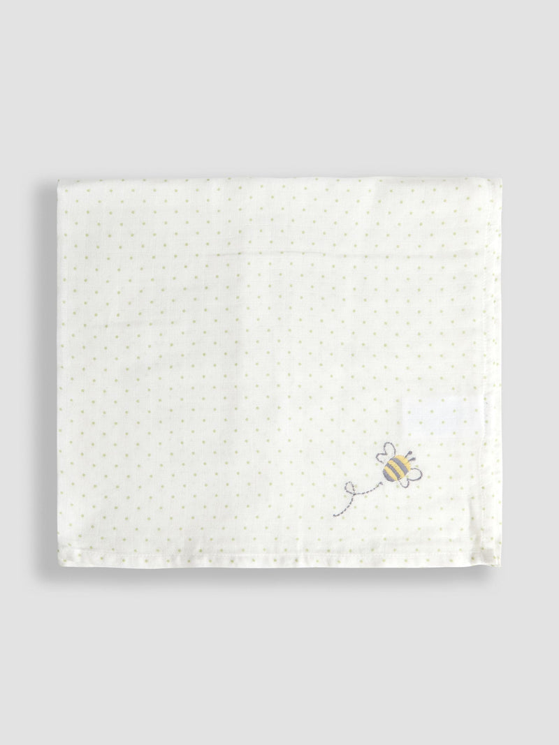 JoJo Maman Bébé vintage floral embroidered muslin cloths 5-pack - British product