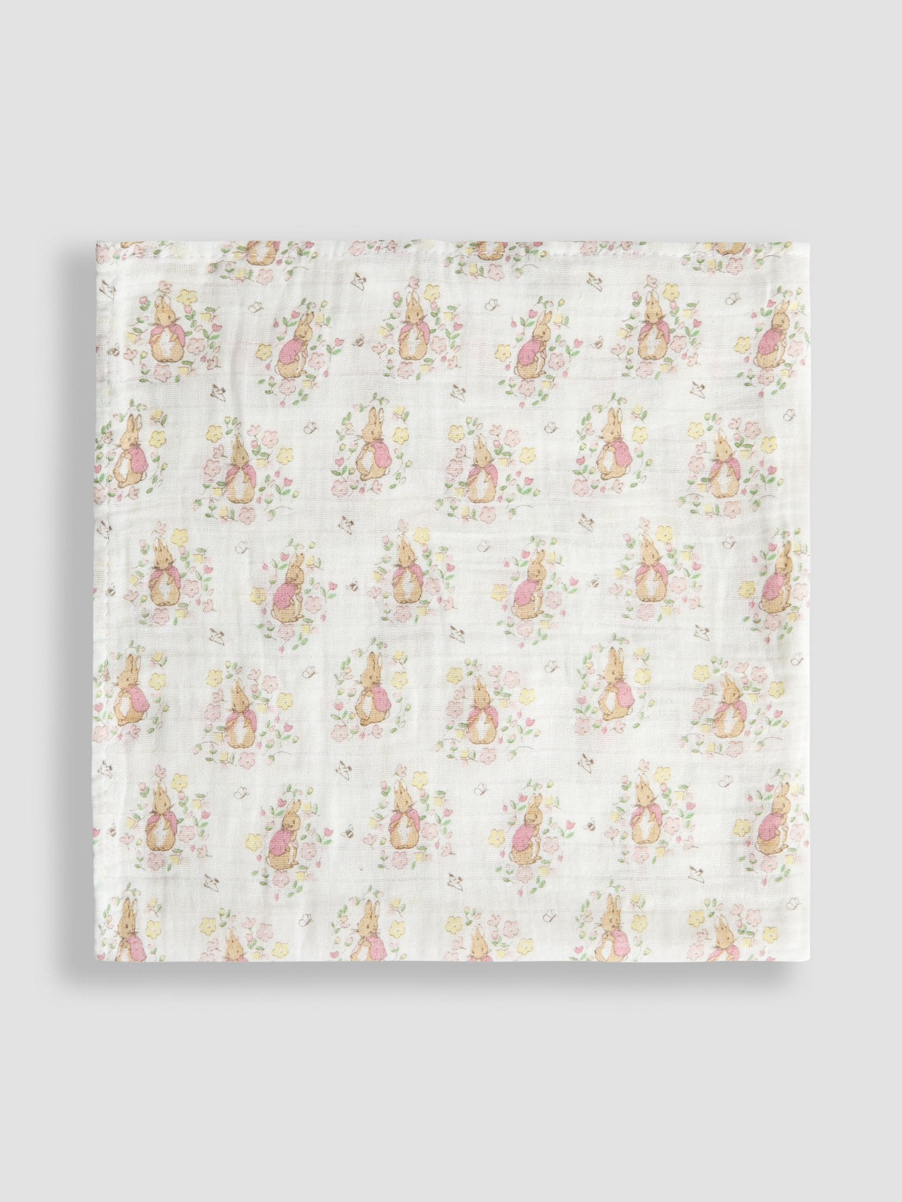 JoJo Maman Bébé Flopsy Bunny muslins 5-pack, imported from the UK