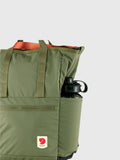 Fjallraven green tote pack with dimensions 40x31x14cm (British brand)