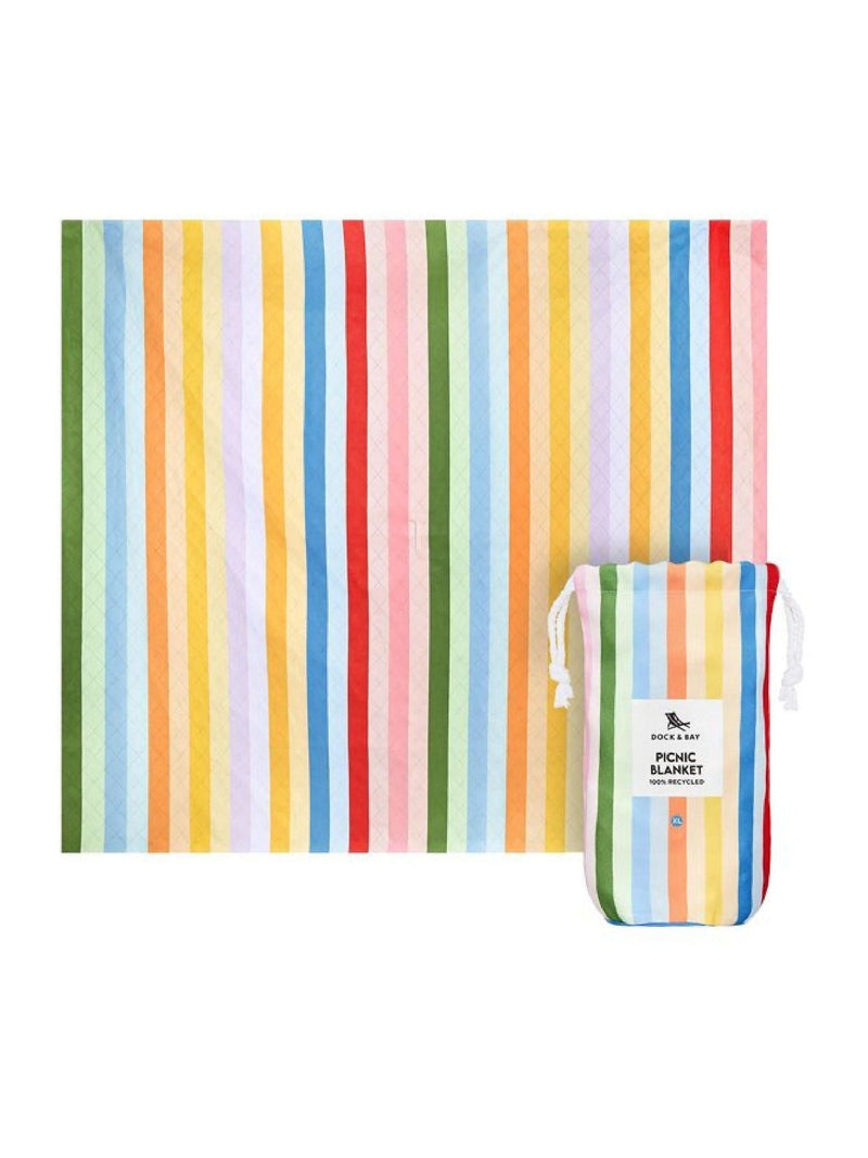 Dock & Bay Candy Stripes travel picnic blanket - British product