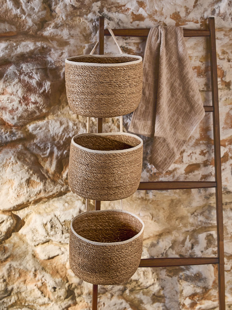 Neutral Seagrass Set of 3 Storage Baskets