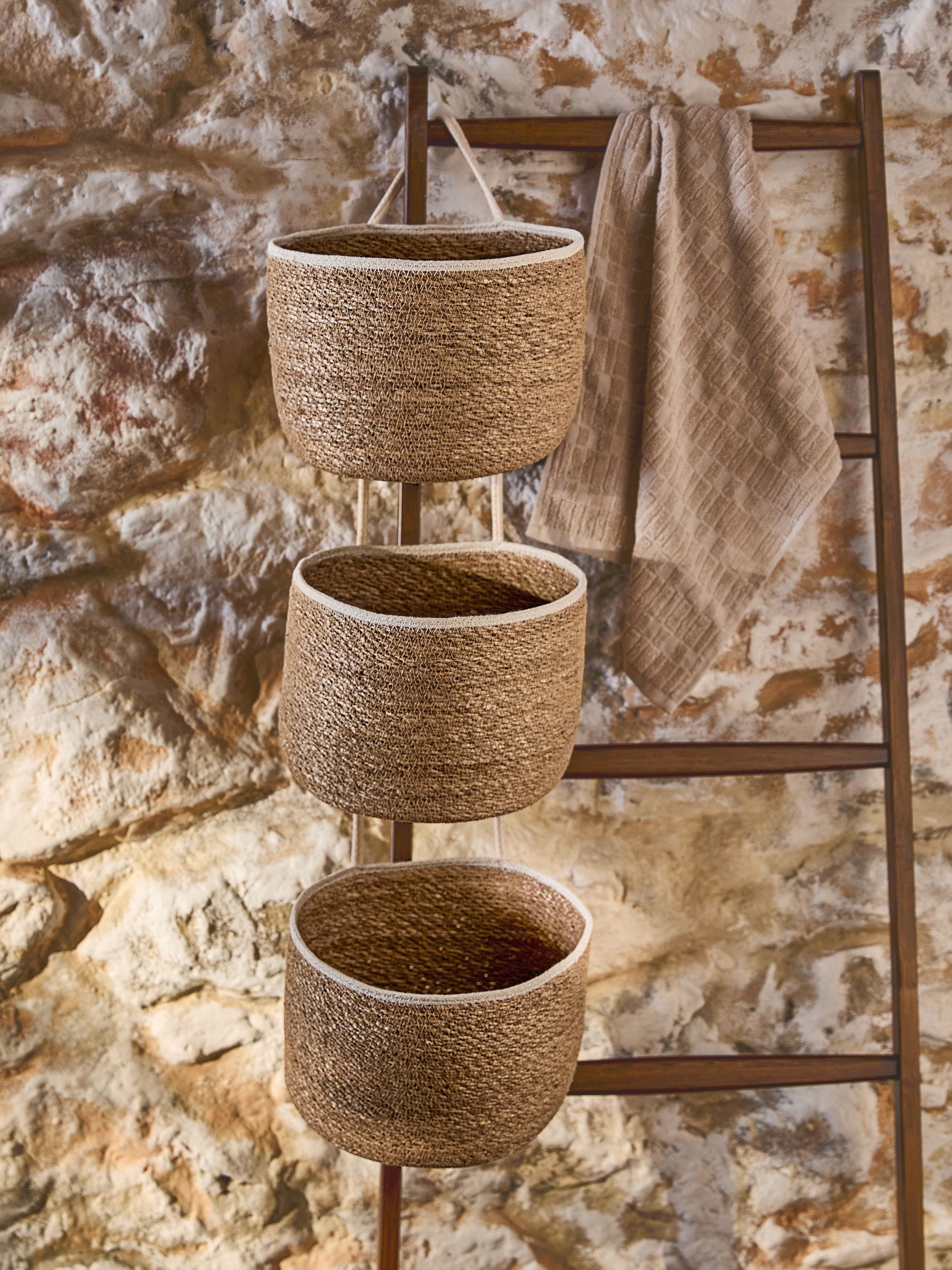 Neutral Seagrass Set of 3 Storage Baskets
