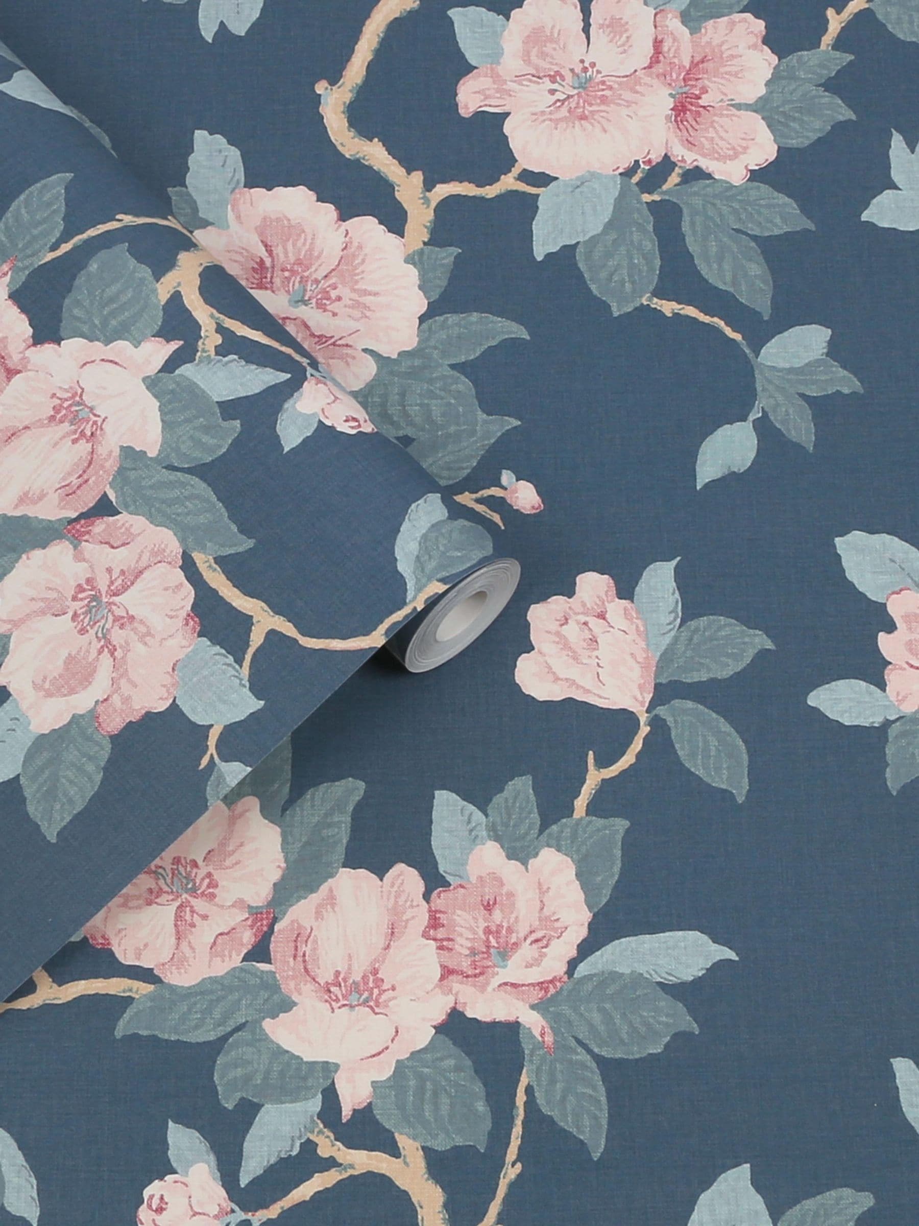 Laura Ashley wallpaper sample Maya dusky seaspray A4 (British brand)