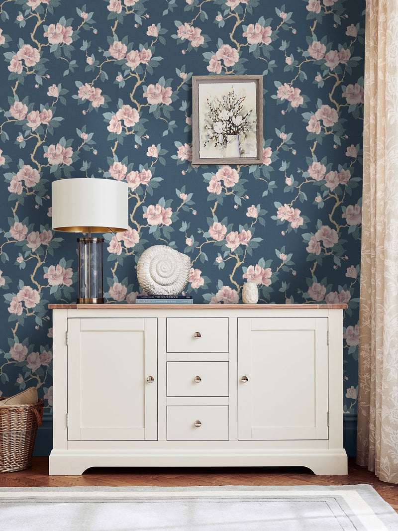 Laura Ashley wallpaper sample Maya dusky seaspray A4 (British brand)
