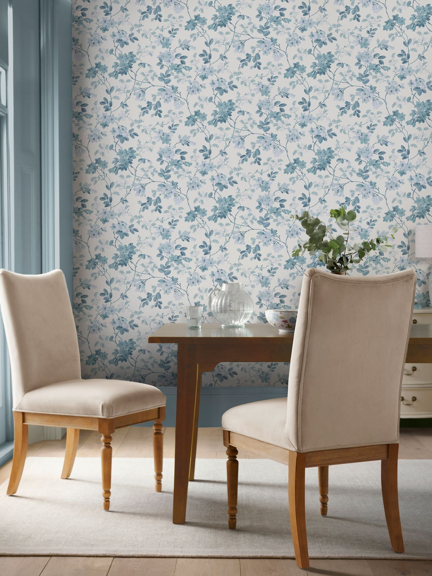 Laura Ashley Yewland floral wallpaper sample A4, imported from the UK