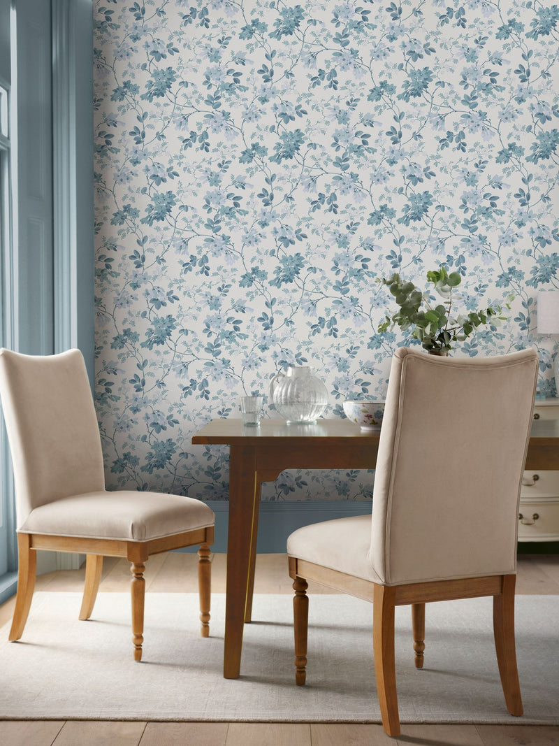 Laura Ashley Yewland floral wallpaper sample A4, imported from the UK